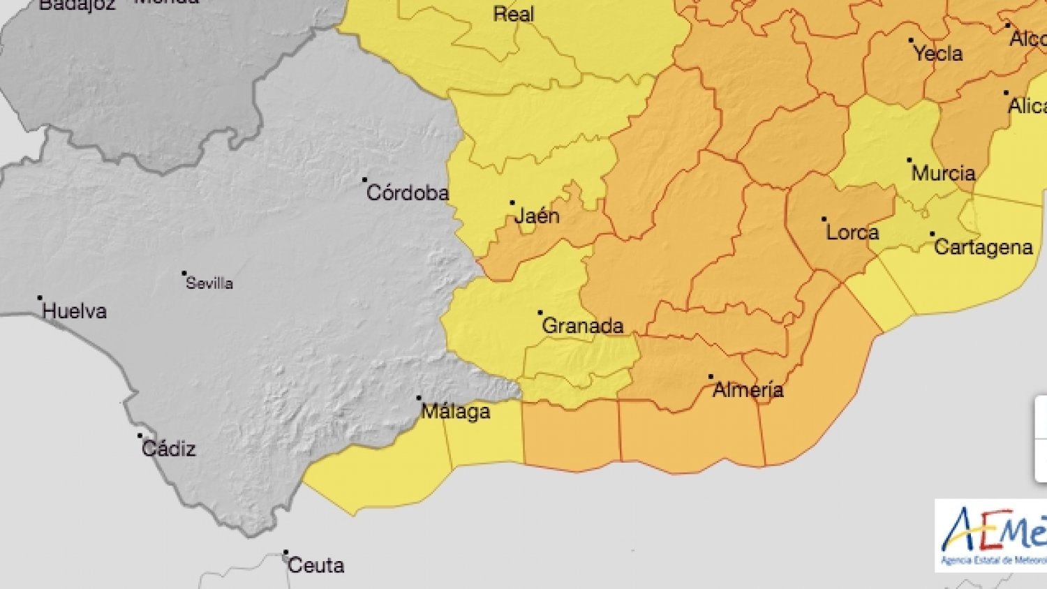 Alerta amarilla en Málaga por fuertes vientos y fenómenos costeros