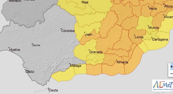 Alerta amarilla en Málaga por fuertes vientos y fenómenos costeros