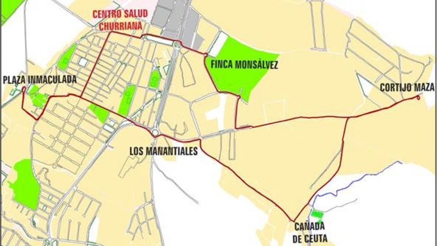 Entra en funcionamiento la nueva línea C8 circular Churriana que discurre por el interior de la barriada