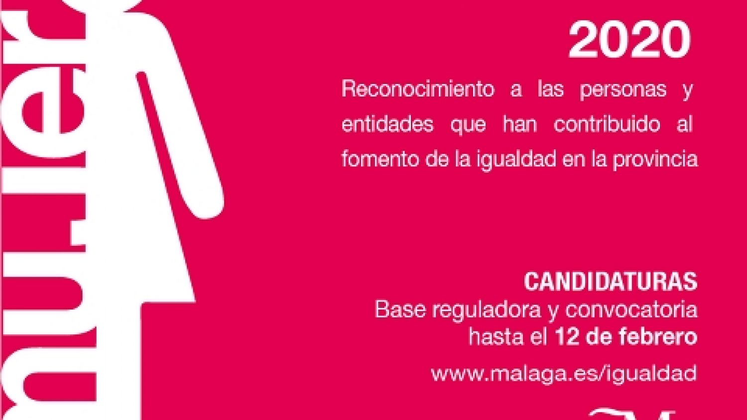 Diputación abre la convocatoria de 'Reconocidas 2020' para premiar el impulso a la igualdad de género