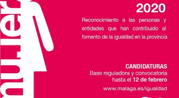 Diputación abre la convocatoria de 'Reconocidas 2020' para premiar el impulso a la igualdad de género