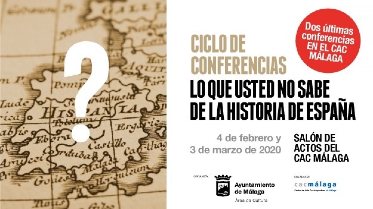 CAC Málaga acoge mañana la próxima conferencia del ciclo 'Lo que usted no sabe de la historia de España'