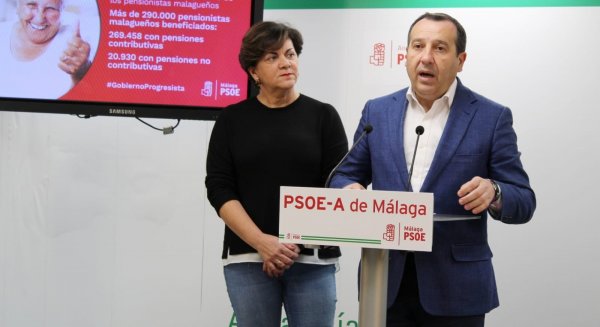 El PSOE asegura que más de 290.000 personas se beneficiarán en Málaga de la subida de las pensiones