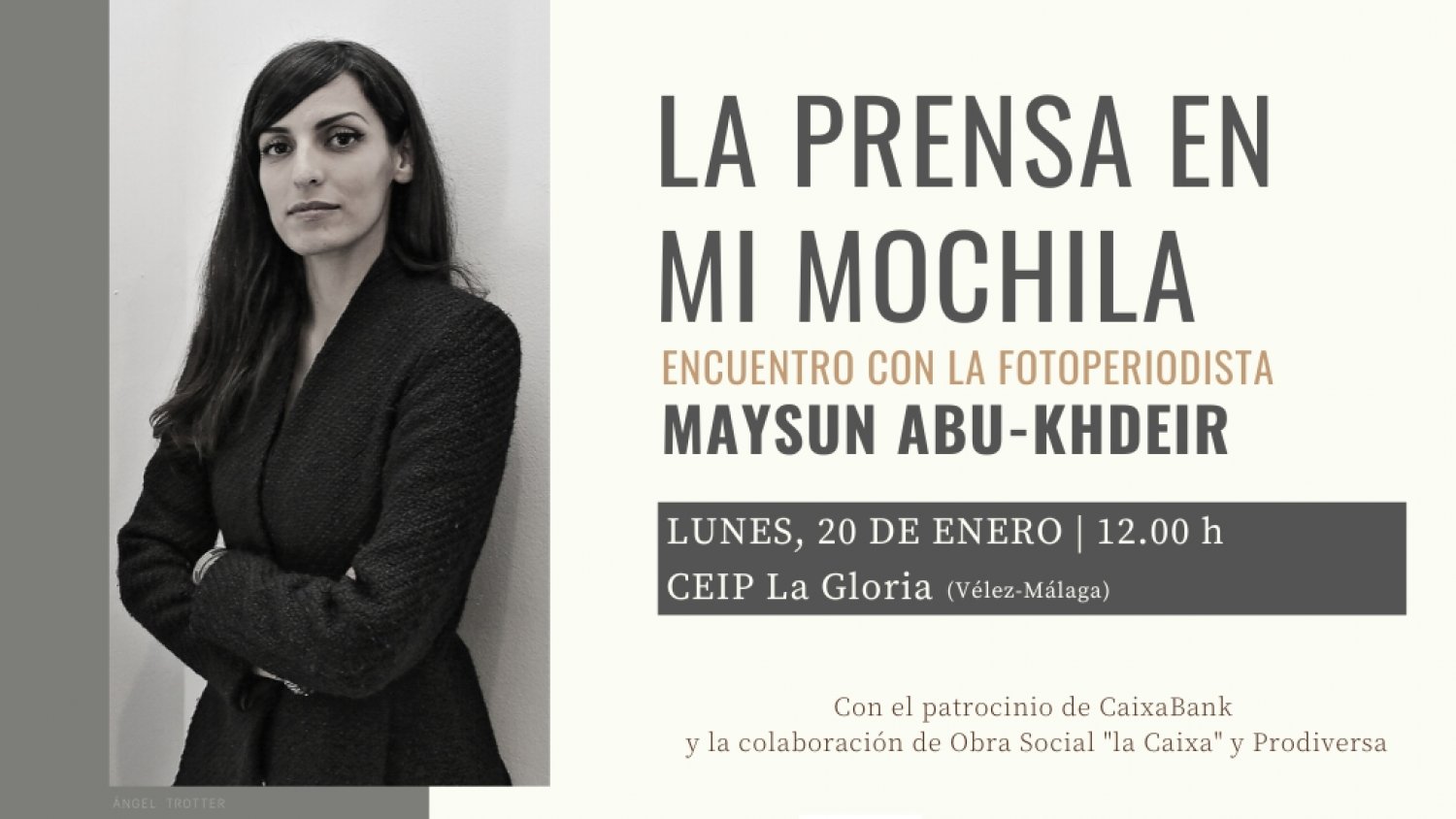 La fotoperiodista Maysun participará el 20 de enero en un encuentro con alumnos de Vélez-Málaga