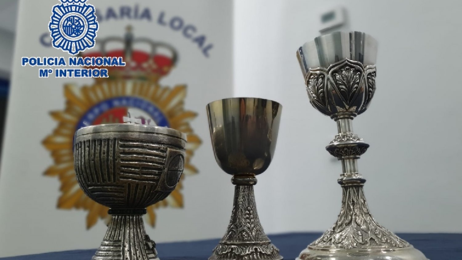Recuperan en Marbella tres cálices valorados en 1.500 euros sustraídos de la sacristía de una iglesia