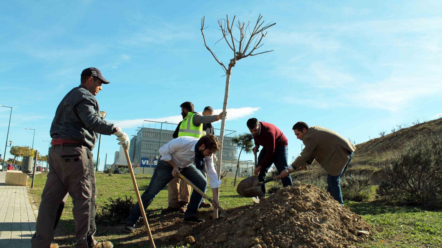La Spin Off de la UMA Métrica6 cumple seis años y para celebrarlo planta árboles en la ampliación del Campus