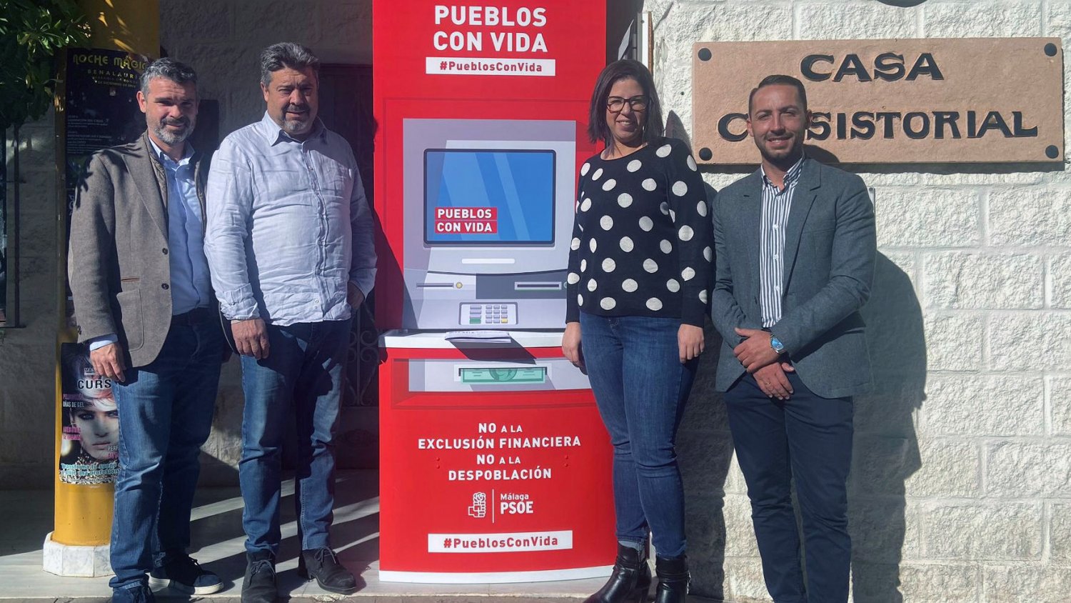 El PSOE de Málaga inicia una campaña para reclamar cajeros automáticos en todos los pueblos