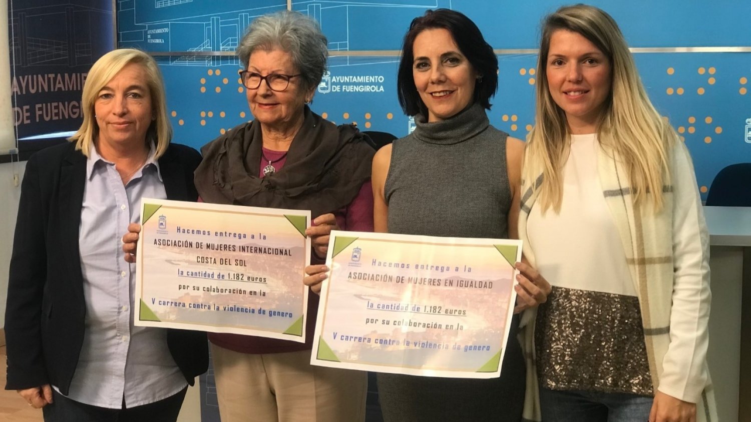 Fuengirola dona a dos asociaciones de mujeres lo recaudado en un carrera contra el machismo