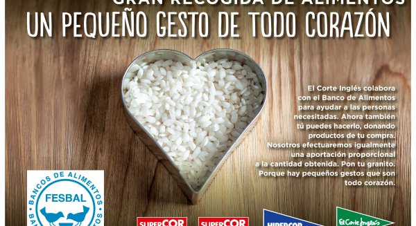 El Corte Inglés impulsa la Gran Recogida para los Bancos de Alimentos en todos sus centros