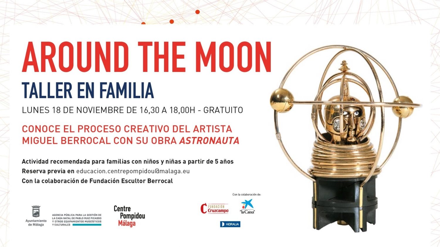 Un taller propone un viaje imaginario a la luna a través de la obra 'Astronauta' del escultor Berrocal