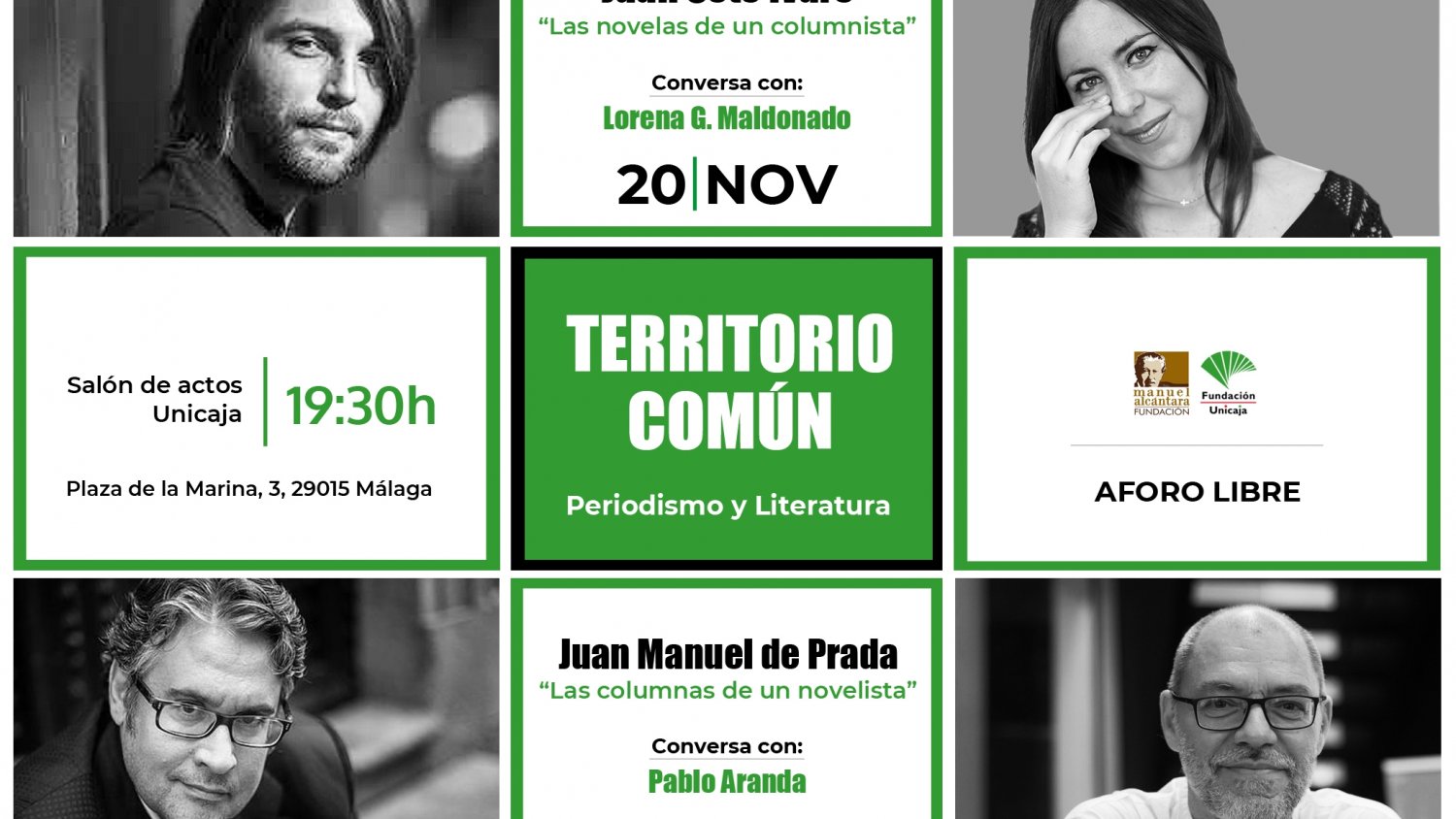 Los escritores Juan Soto y Juan Manuel de Prada participan en el ciclo ‘Territorio Común’ de la Fundación Manuel Alcántara