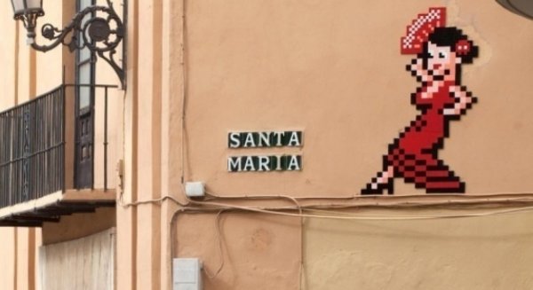 Autorizan al Obispado a retirar el mosaico de Invader de la fachada del Palacio Episcopal