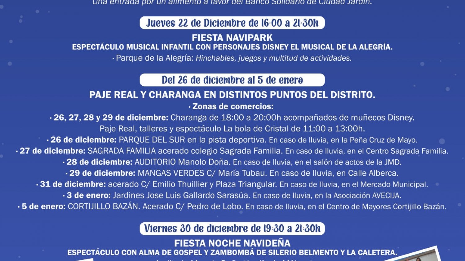 Ciudad Jardín celebra la Navidad con un amplio programa de actividades familiares