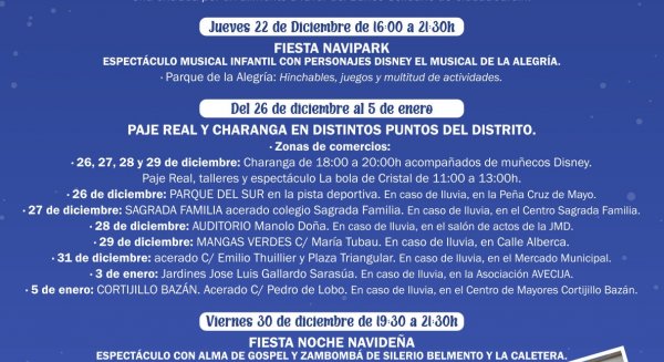 Ciudad Jardín celebra la Navidad con un amplio programa de actividades familiares
