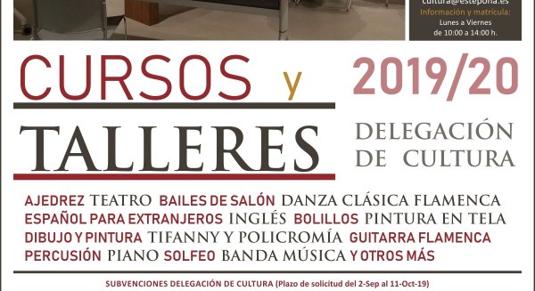 El Ayuntamiento de Estepona abrirá la inscripción el 9 de septiembre de los 'Cursos y Talleres de Cultura 2019-2020'