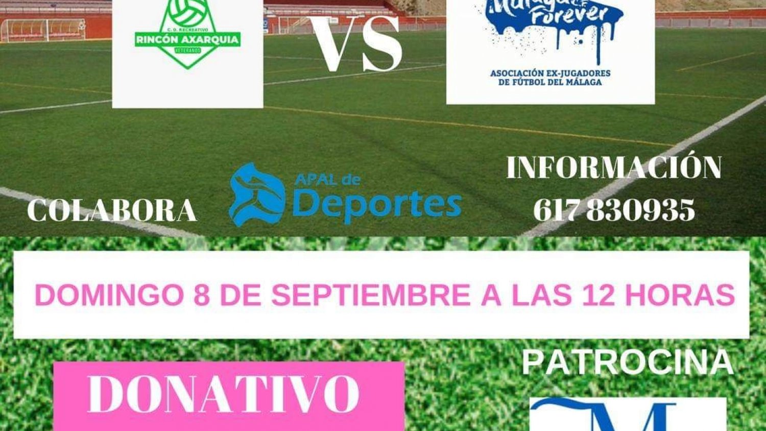 El Club Rincón-Axarquía Veteranos y Málaga C.F Forever disputarán un partido de fútbol solidario a beneficio de la Asociación Española contra el Cáncer