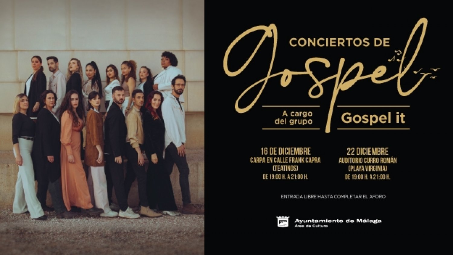 El coro malagueño 'Golpel It' ofrece dos conciertos en Teatinos y El Palo