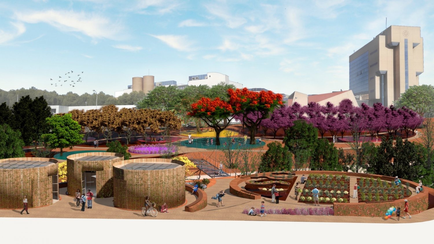 Colocada la primera piedra de las obras de creación de un huerto urbano y parque frutal en la UMA