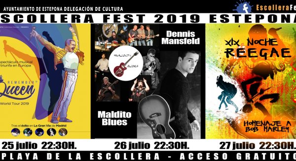 Estepona acogerá el festival de música gratuito ‘La Escollera Fest 2019’ con artistas como Dennis Mansfeld o Maldito Blues