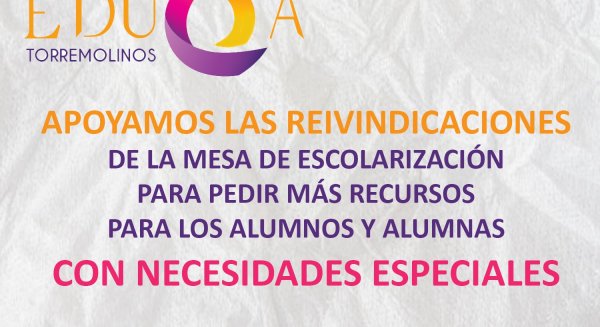 La Plataforma EduQa apoya la reclamación de la Mesa de Escolarización solicitando más recursos para Necesidades Especiales