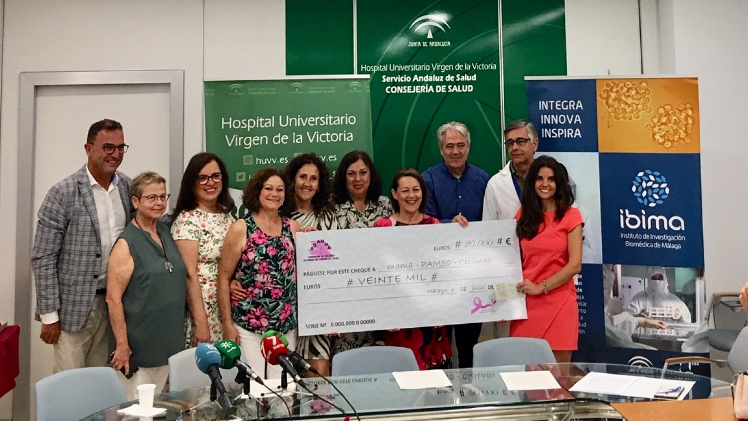 IBIMA recibe de la asociación ASAMMA una donación de 20.000 euros para una investigación genética relacionada con el cáncer de mama metastásico