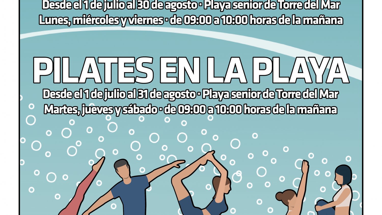 Torre del Mar ofrecerá sesiones gratuitas de yoga y pilates en la playa durante el verano a partir del 1 de julio