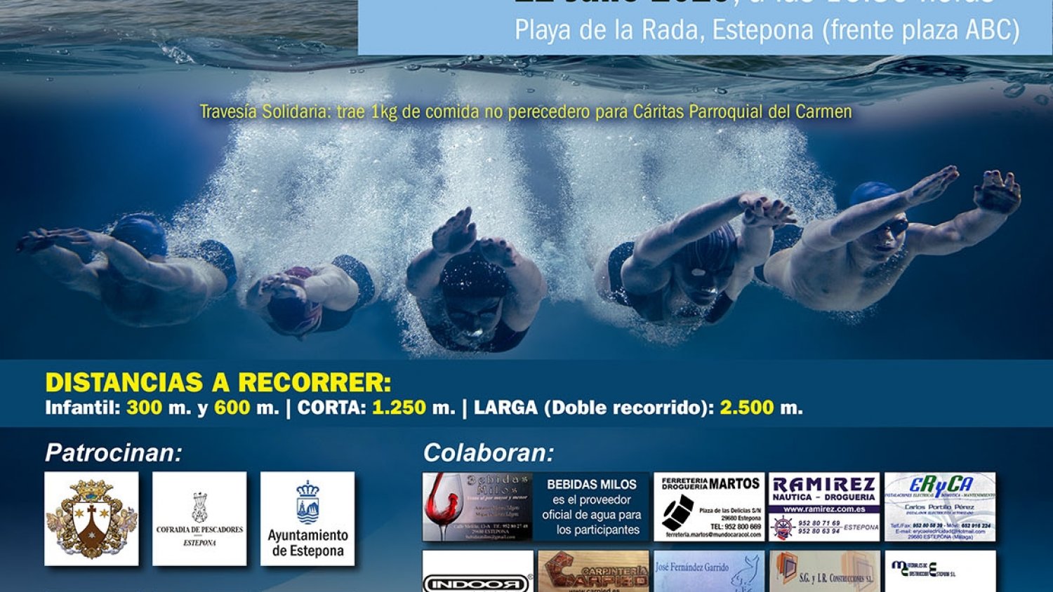 Estepona abre la inscripción a la ‘V Travesía a Nado Virgen del Carmen Coronada’