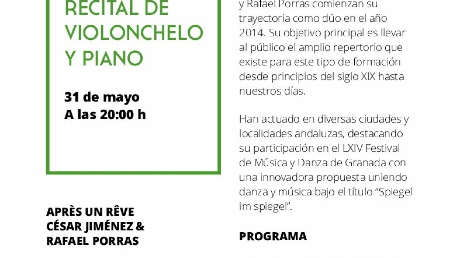El Centro Fundación Unicaja de Cádiz acoge el concierto ‘Aprés un Rêve’