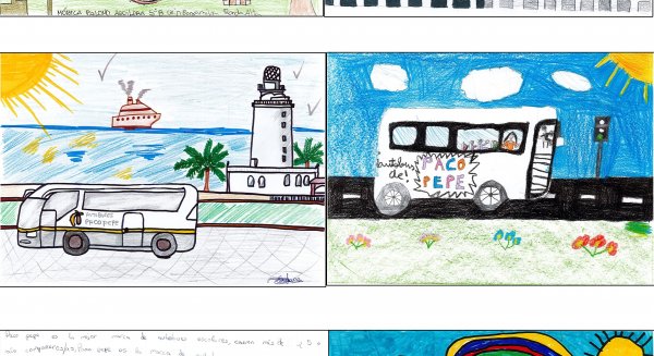El concurso de dibujo de Autobuses Paco distingue a cinco colegios por el fomento de la seguridad en el transporte escolar