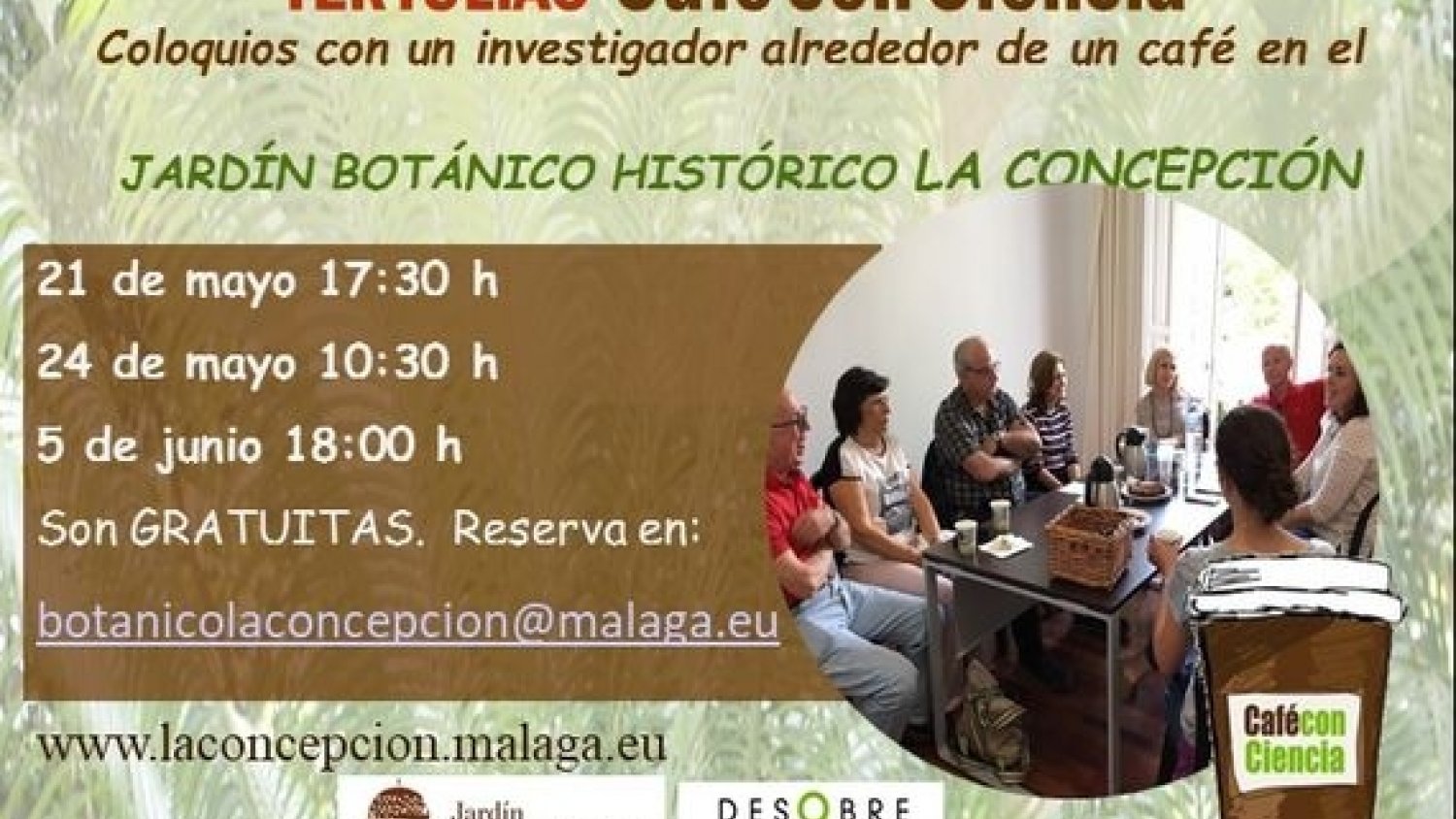 El Jardín Botánico de la Concepción acoge desde este martes las jornadas 'Café con ciencia'