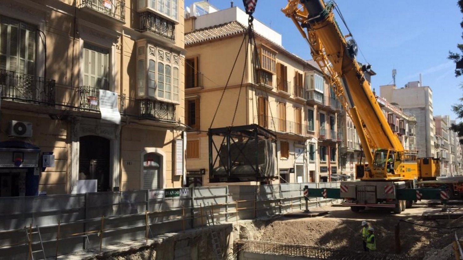 La UTE del Metro de Málaga restituye el muro oeste del Fuerte de San Lorenzo