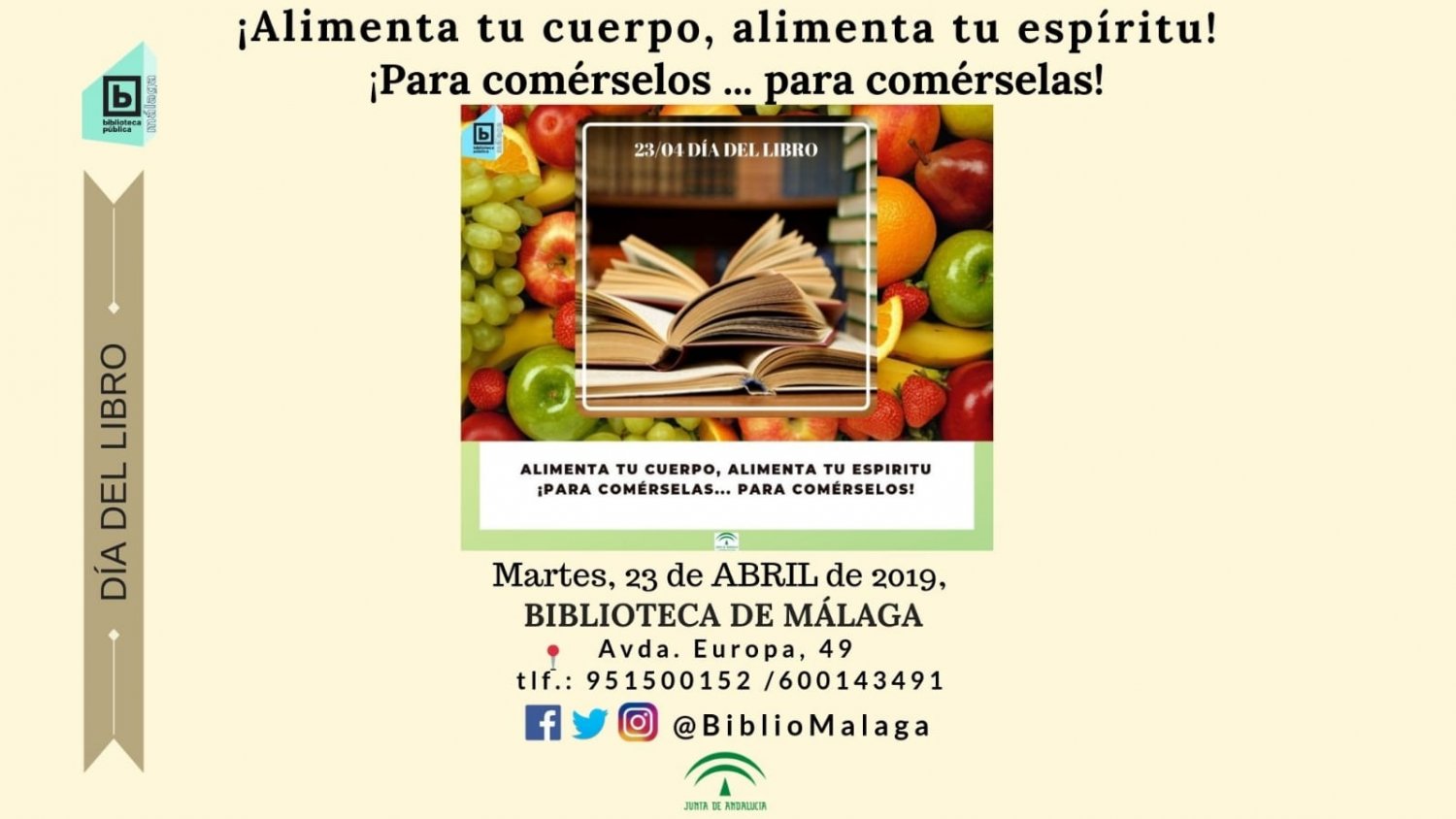 La Biblioteca Provincial de Málaga regalará libros con motivo del Día del Libro