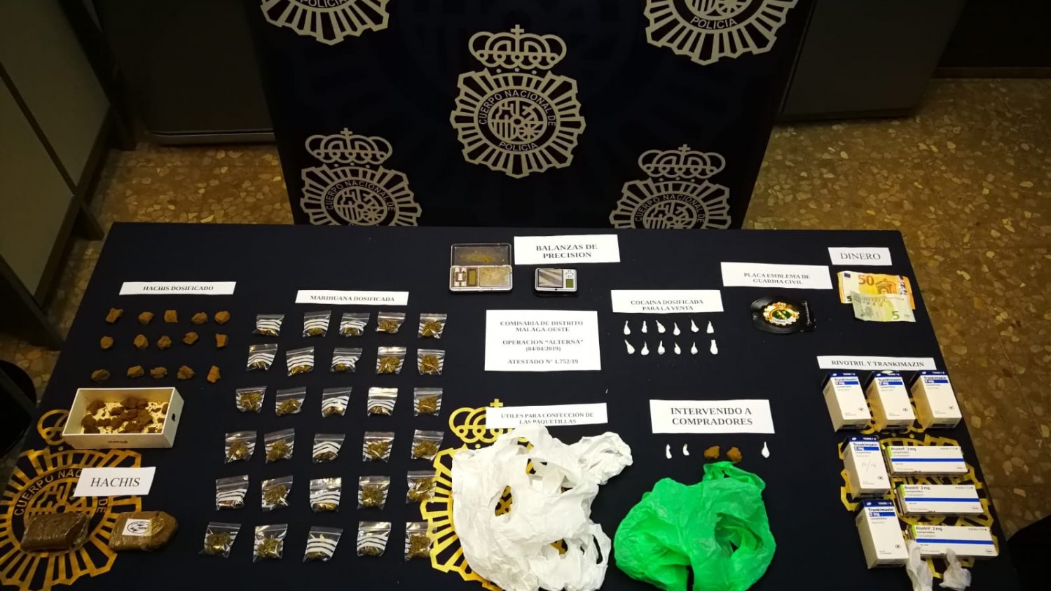 La Policía Nacional desmantela un punto de venta de droga en Los Palomares