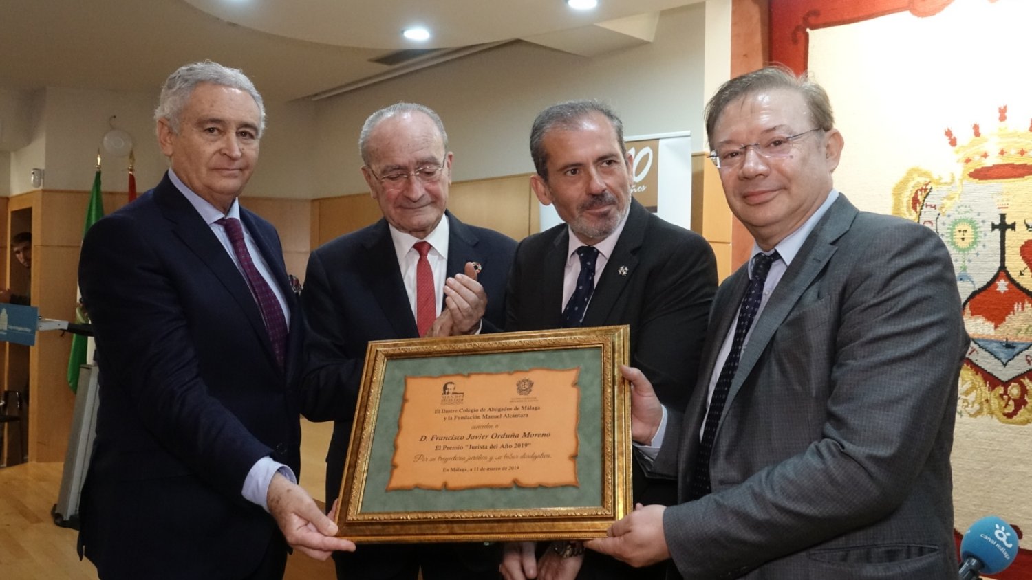 Francisco Javier Orduña recibe el premio 'Jurista del año' del Colegio de Abogados de Málaga y la Fundación Manuel Alcántara