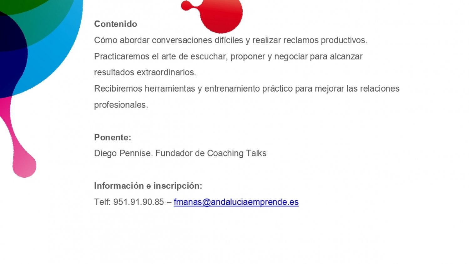El CADE de Torremolinos convoca un taller teórico-práctico de coach comunicativo