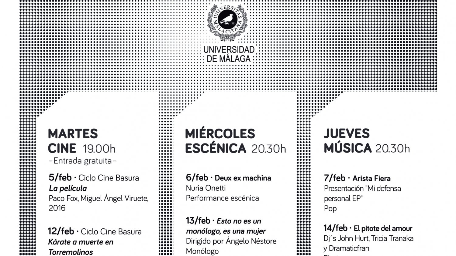 Música, teatro y cine en febrero en el contenedor cultural