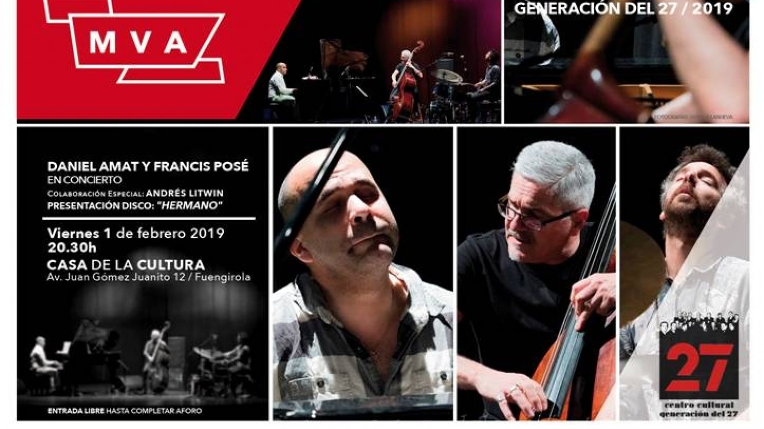 El jazz latino de Daniel Amat y Francis Posé llega a Fuengirola de la mano del Centro del 27