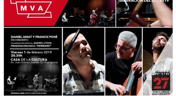 El jazz latino de Daniel Amat y Francis Posé llega a Fuengirola de la mano del Centro del 27