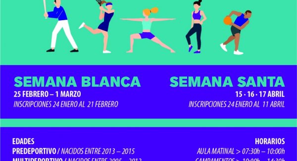 Se abren las inscripciones para los campamentos de Semana Blanca y Semana Santa 2019