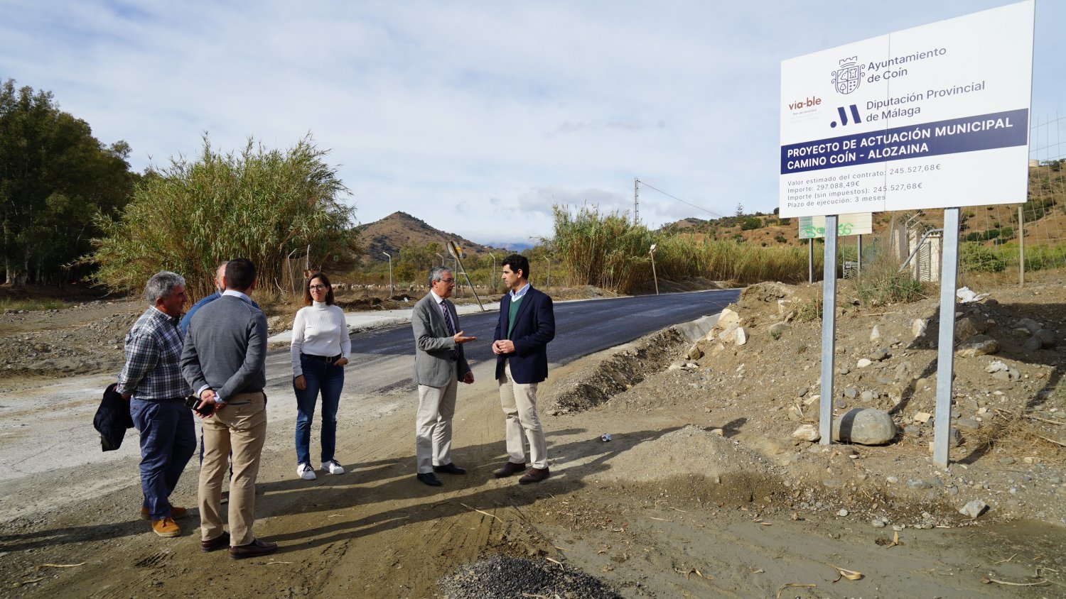 Diputación concluye una obra del Plan Vía-ble que acorta la conexión viaria entre Coín y Alozaina