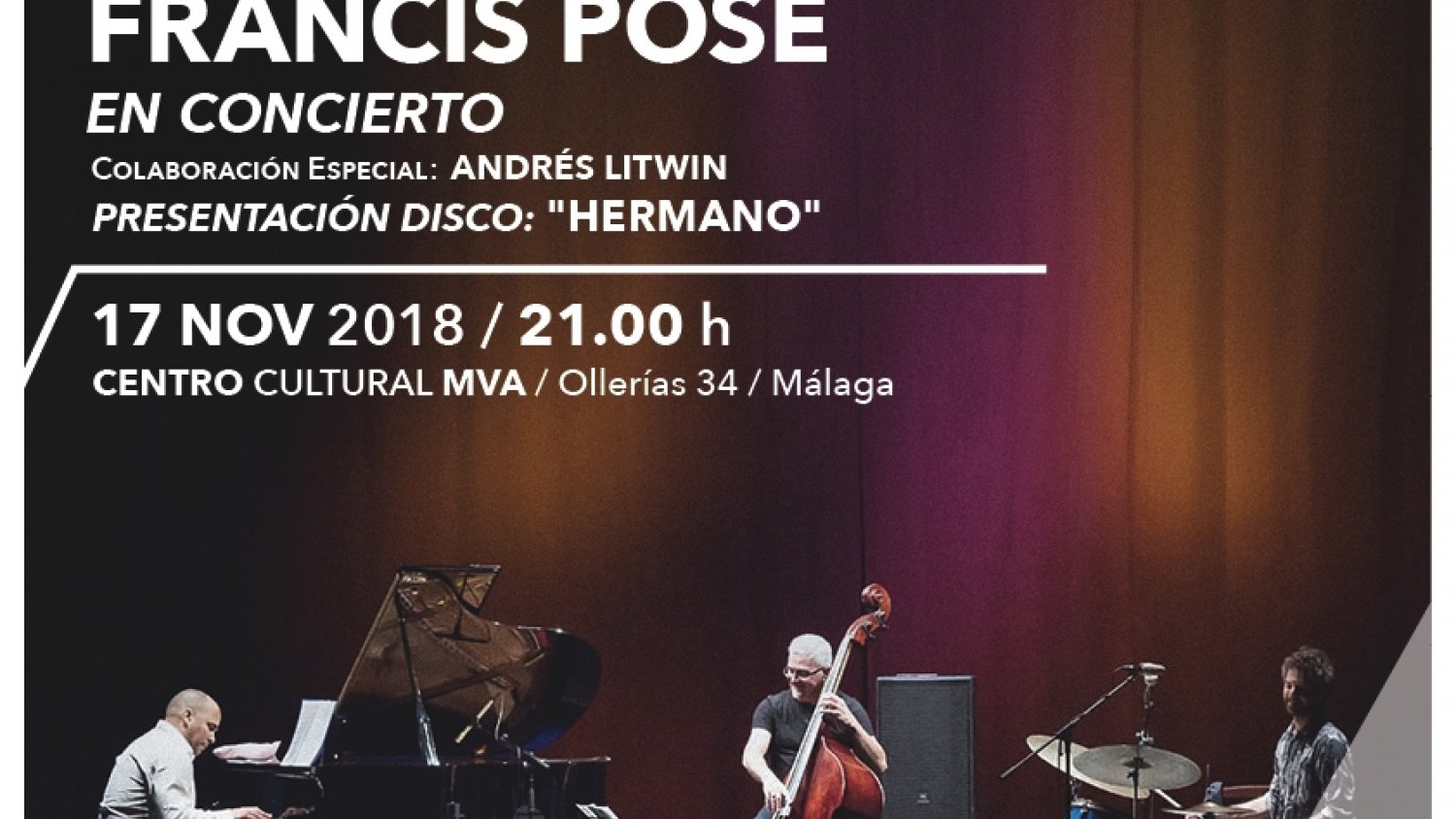 El pianista Daniel Amat y el contrabajista Francis Posé presentarán su disco de jazz latino en el MVA