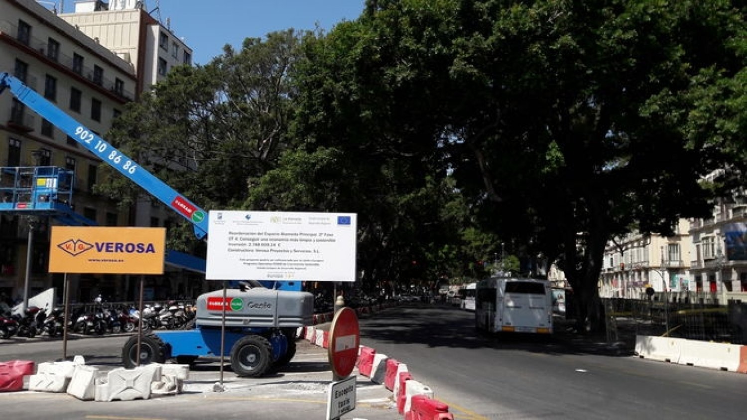 La mayoría de las paradas de la EMT en el lateral sur de la Alameda se trasladan mañana debido a las obras