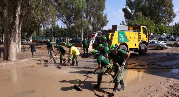 El Plan Infoca se vuelca ante las emergencias de las inundaciones en Málaga