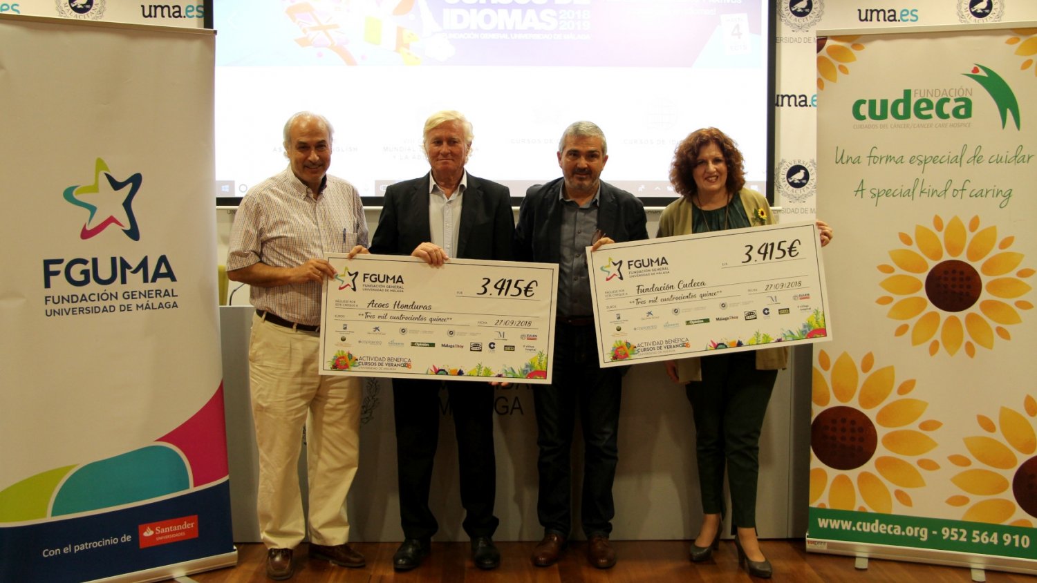 La Fundación General de la UMA entrega 6.830 euros de un concierto solidario a Cudeca y y ACOES Honduras