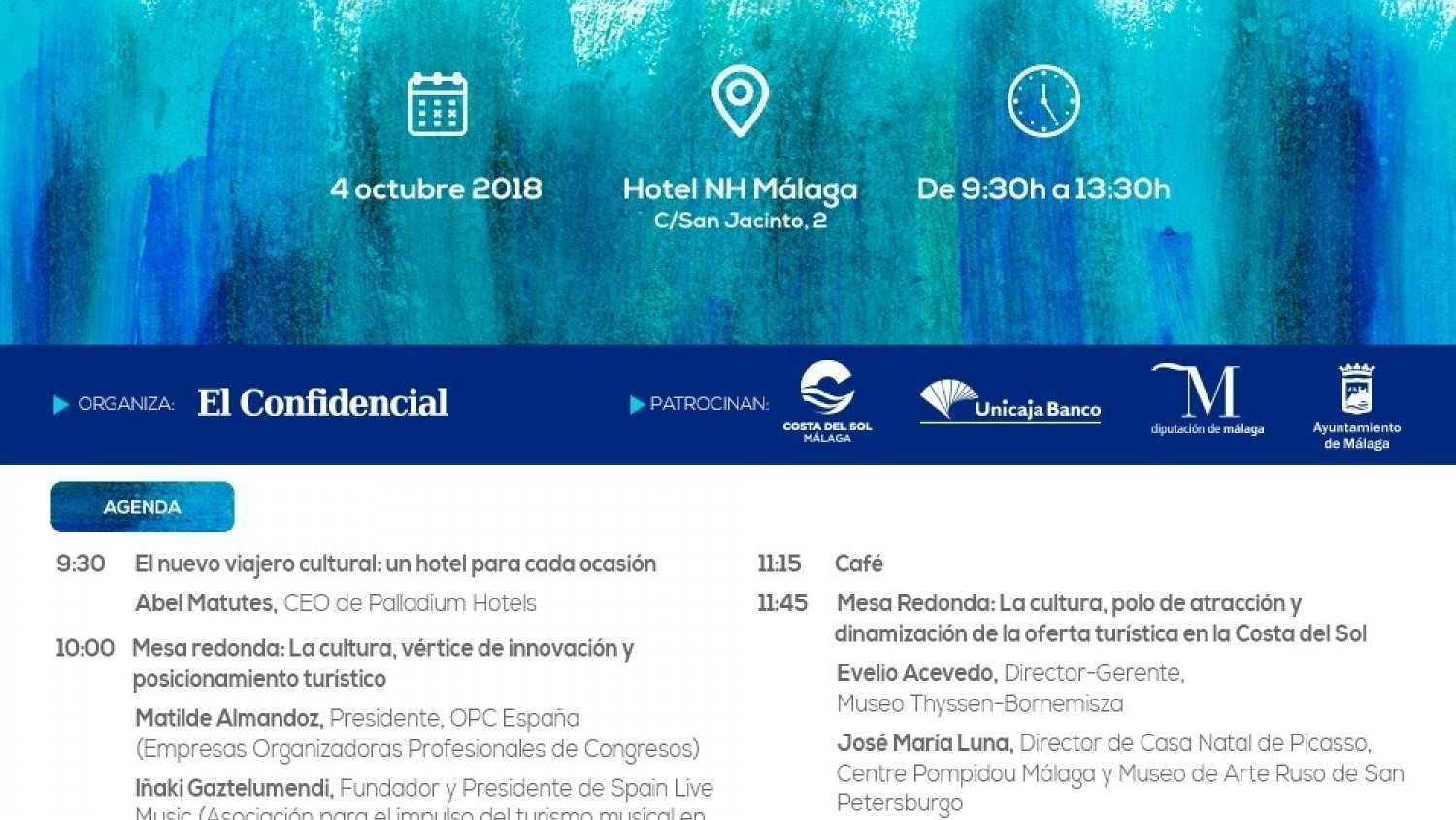 La transformación cultural de Málaga y su influencia en el turismo, a debate en el foro 'La cultura como motor de un nuevo turismo'
