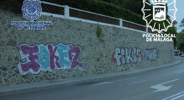 Identifican y detienen a cuatro de los grafiteros más activos de Málaga