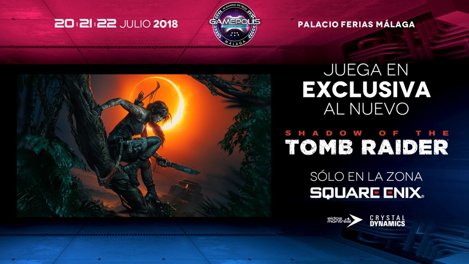 Los fans de la aventurera Lara Croft podrán disfrutar en exclusiva de 'Shadow of the Tomb Raider' en Gamepolis