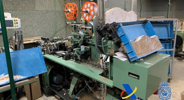 Desarticulada una organización que gestionaba una fábrica de producción clandestina de tabaco