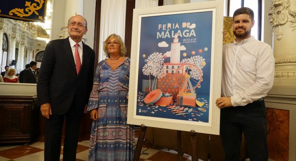 La biznaga y la Farola, sellos incuestionables en el nuevo cartel de la Feria de Málaga