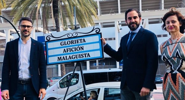 El PSOE pide que la glorieta 'Al Thani' pase a llamarse 'Glorieta Afición Malaguista'